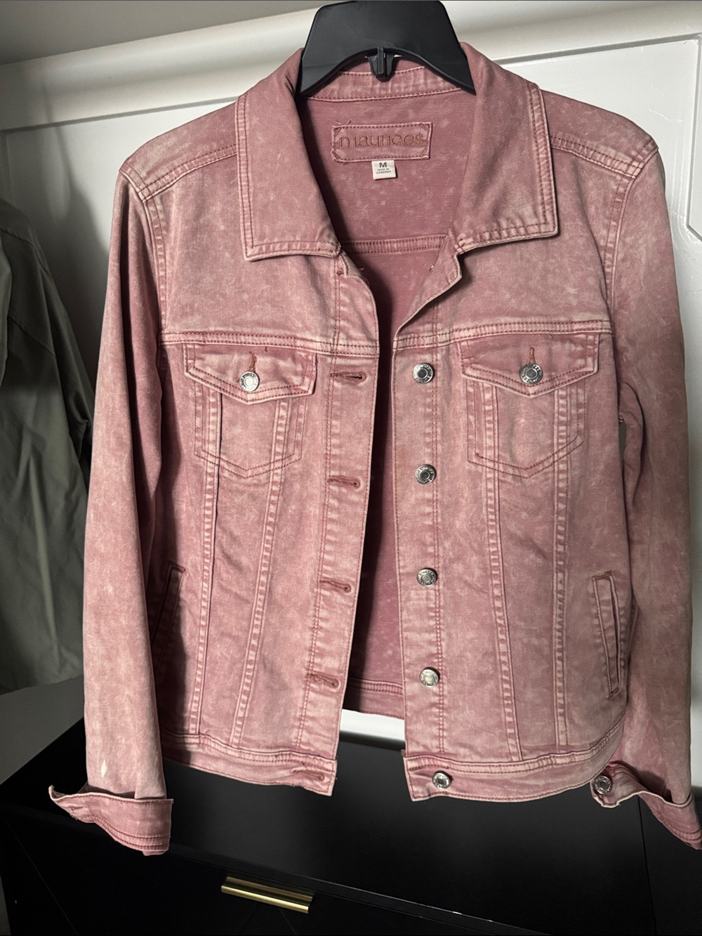 Maurices Dusty Rose Denim Trucker Jacket